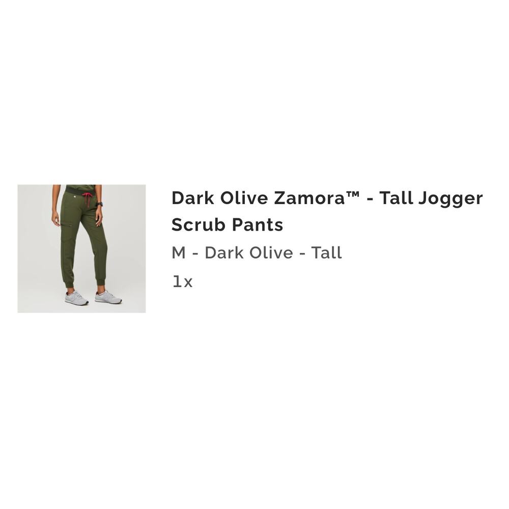 Figs Zamora Tall Jogger Scrub Pants Dark Olive Women’s Medium Tall MT LE Retired - Picture 5 of 11